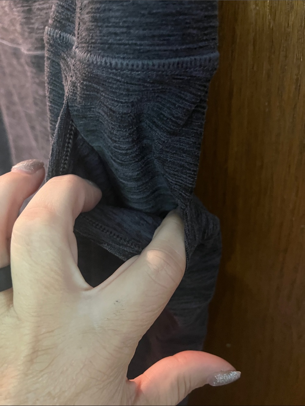 Heather Gray and Black Active Leggings Set 2 PAIRS - Picture 5 of 12